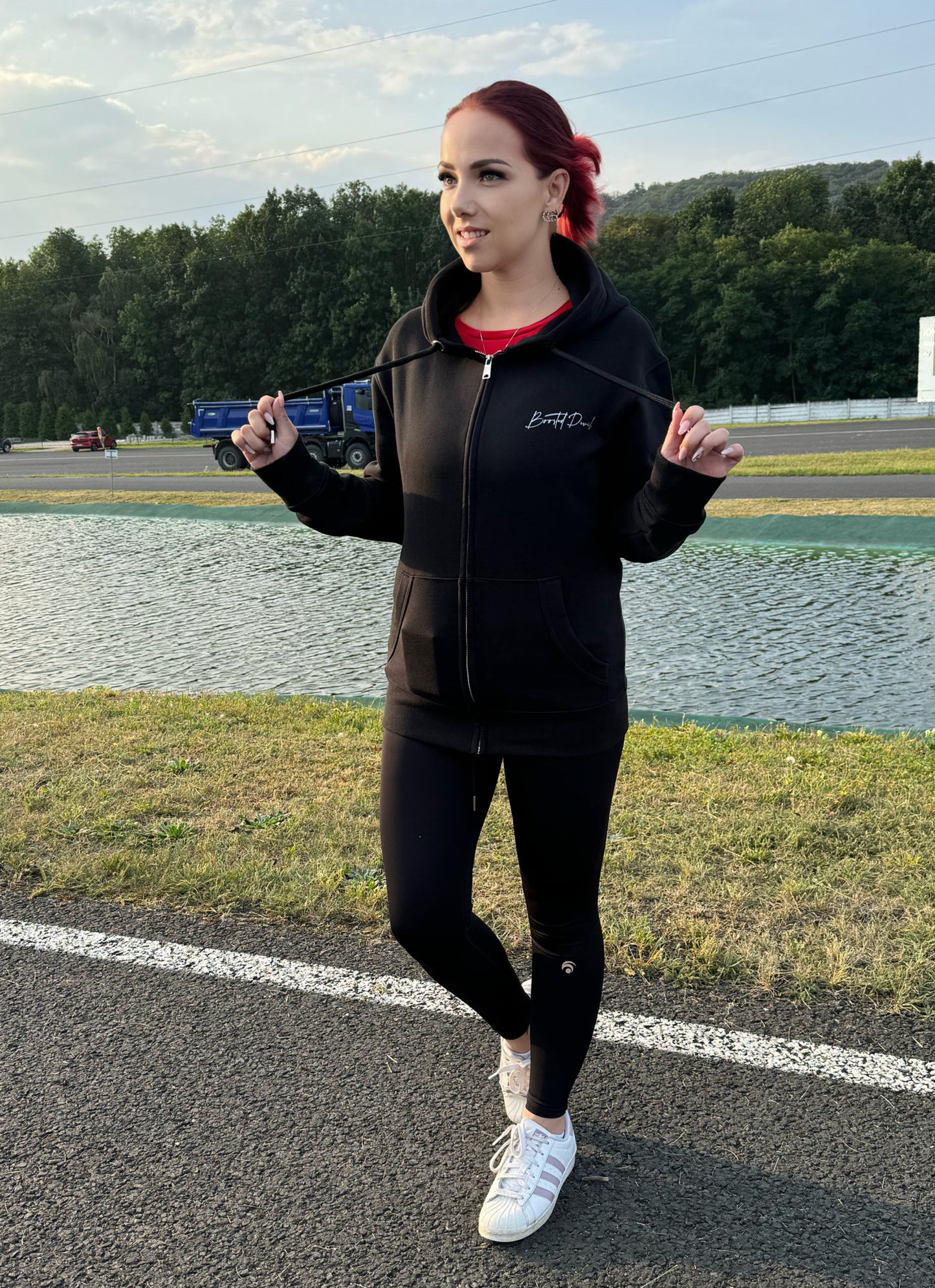 BoostedDevil Unisex Zipper mit Kapuze "Streetstyle" Kapuzenpullover aus Baumwolle/Polyester Front- und Backprint