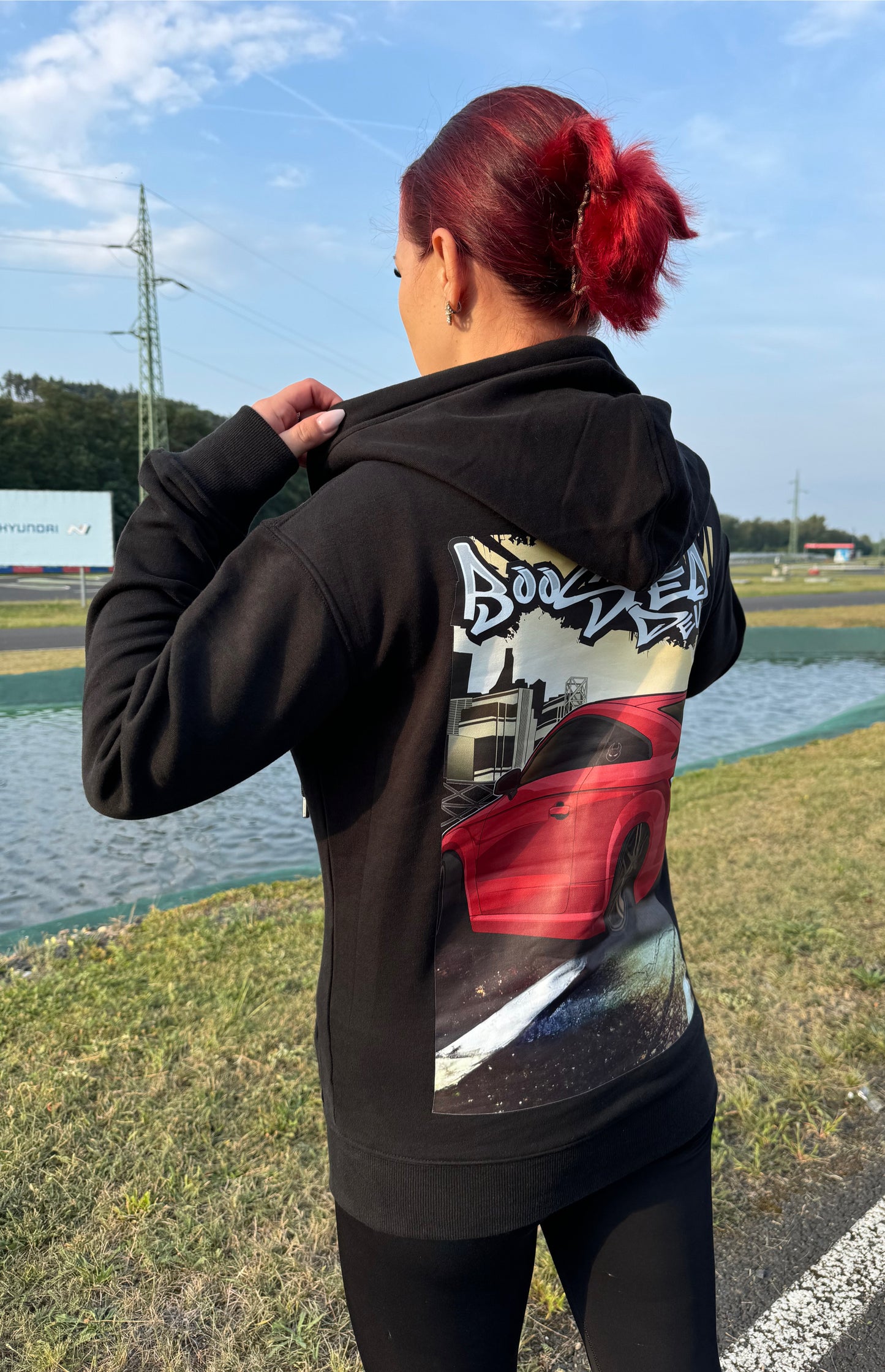 BoostedDevil Unisex Zipper mit Kapuze "Streetstyle" Kapuzenpullover aus Baumwolle/Polyester Front- und Backprint