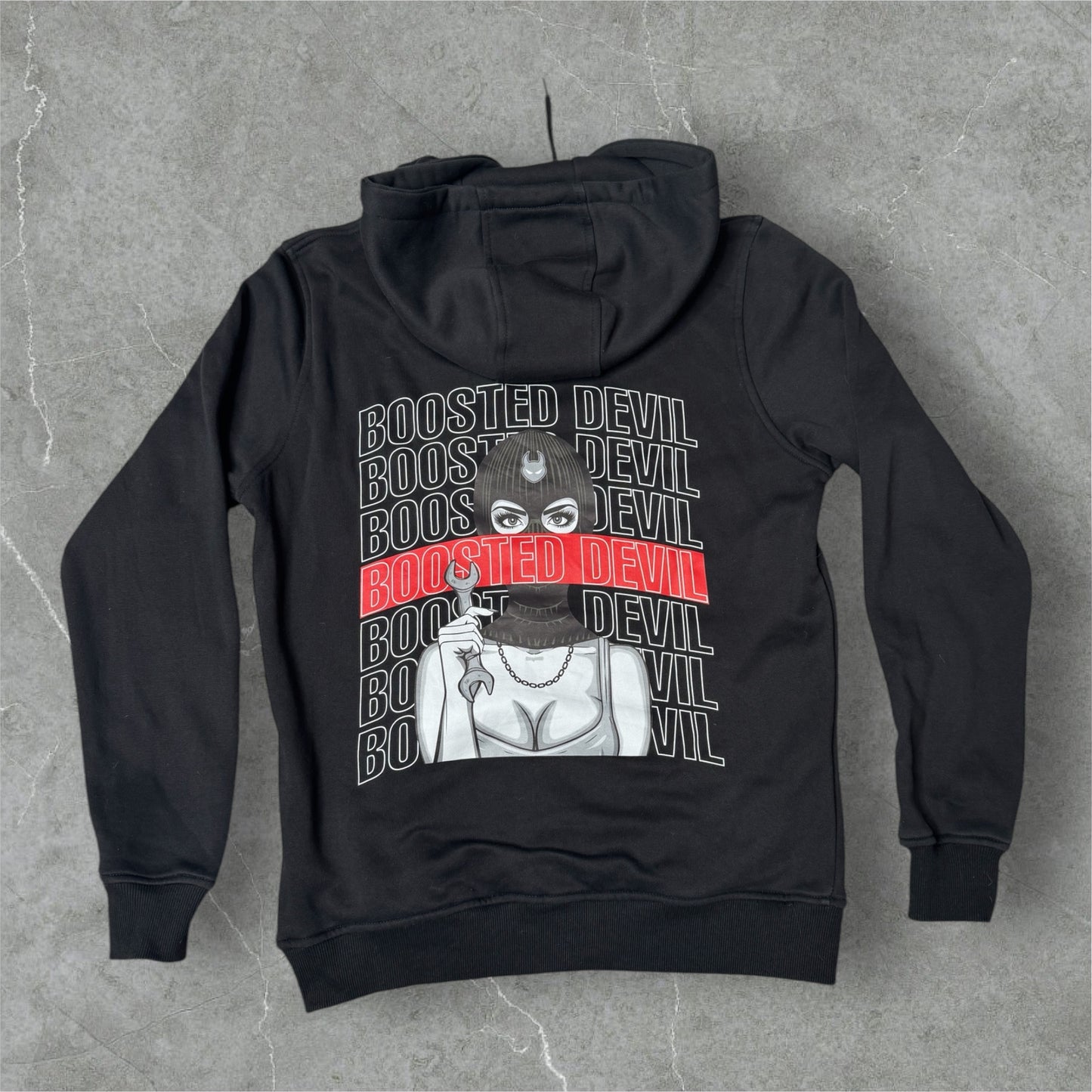 BoostedDevil Unisex Hoodie mit Kapuze " BOOSTED "| Kapuzenpullover aus Baumwolle/Polyester | Front- und Backprint