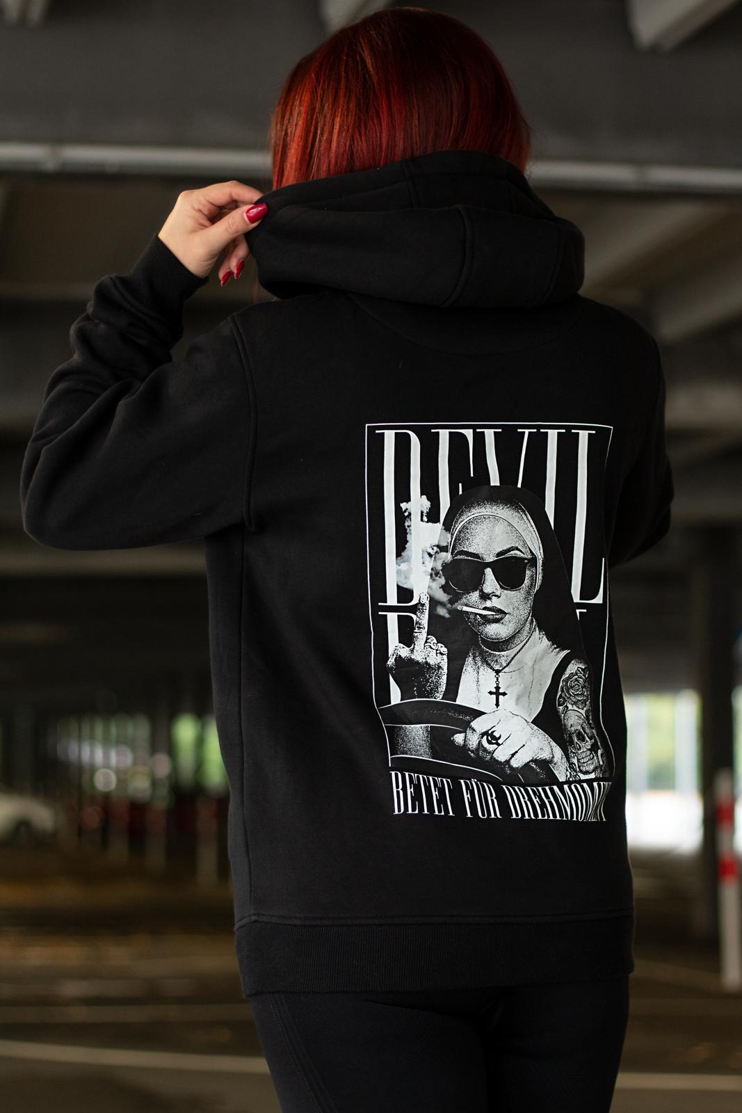 BoostedDevil Unisex Hoodie mit Kapuze " NUN "| Kapuzenpullover aus Baumwolle/ Polyester | Front- und Backprint