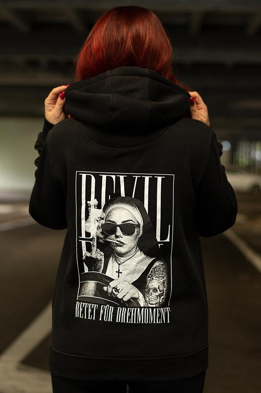 BoostedDevil Unisex Hoodie mit Kapuze " NUN "| Kapuzenpullover aus Baumwolle/ Polyester | Front- und Backprint