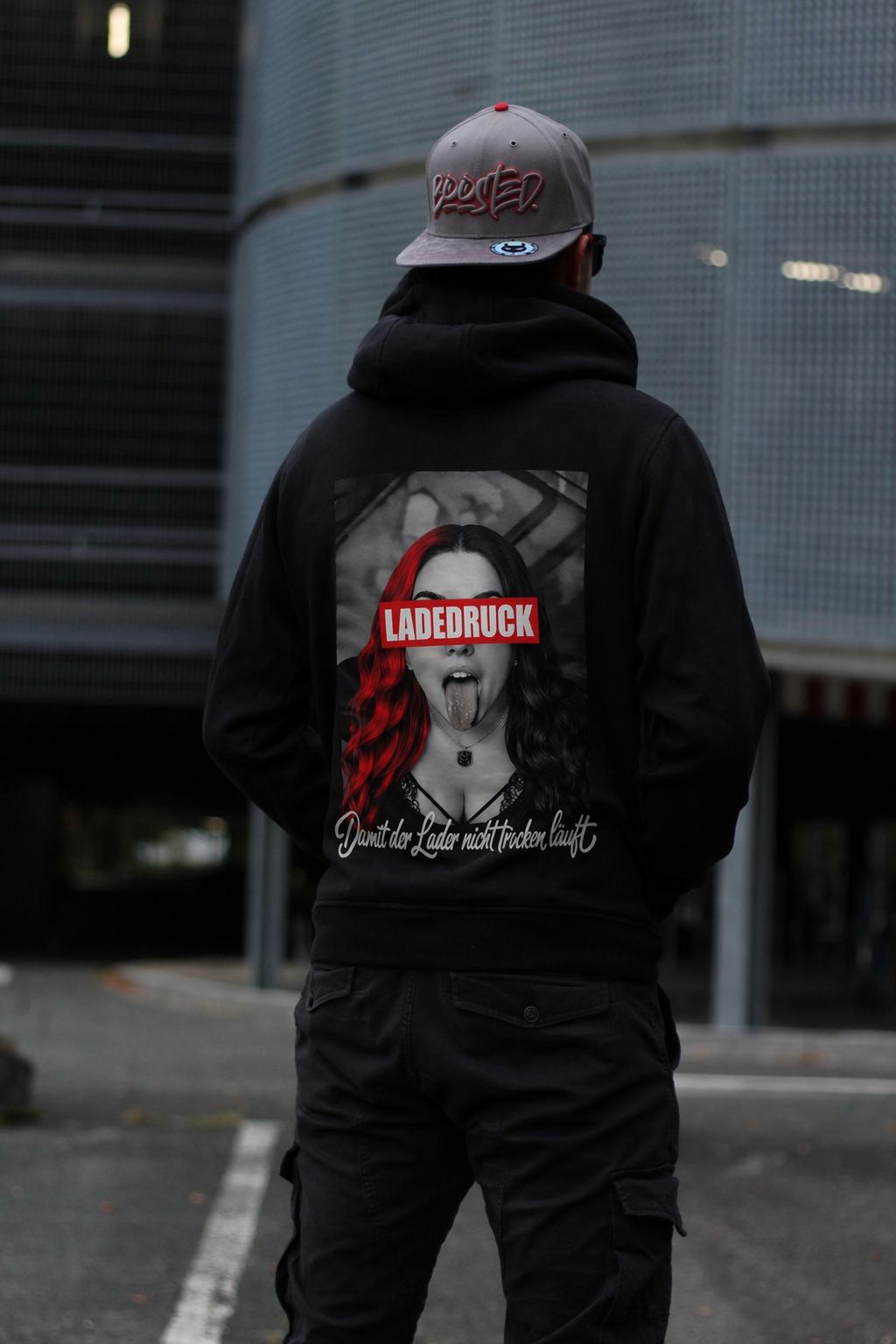 BoostedDevil Unisex Hoodie mit Kapuze " LADEDRUCK "| Kapuzenpullover aus Baumwolle/Polyester | Front- und Backprint