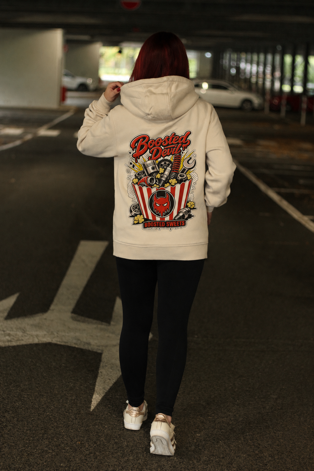 BoostedDevil Unisex Hoodie mit Kapuze " SWEETS "| Kapuzenpullover aus Baumwolle/Polyester | Front- und Backprint