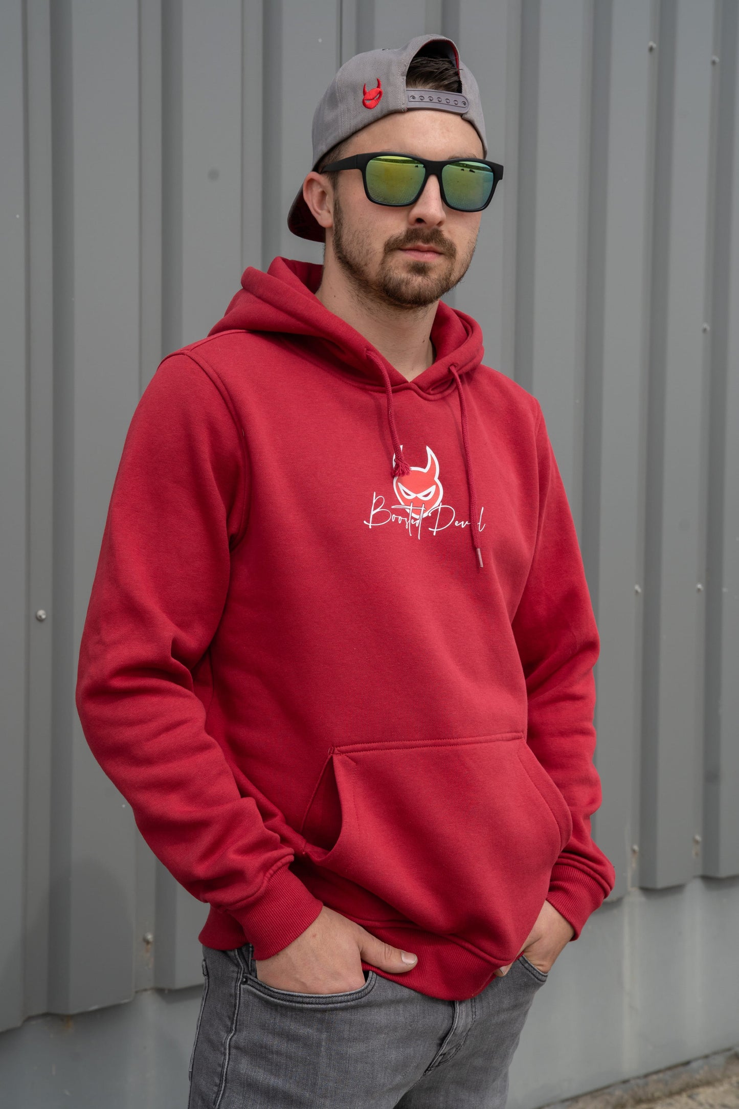 BoostedDevil Unisex Hoodie mit Kapuze "Fuck" | Kapuzenpullover aus Baumwolle/Polyester | Front- und Backprint