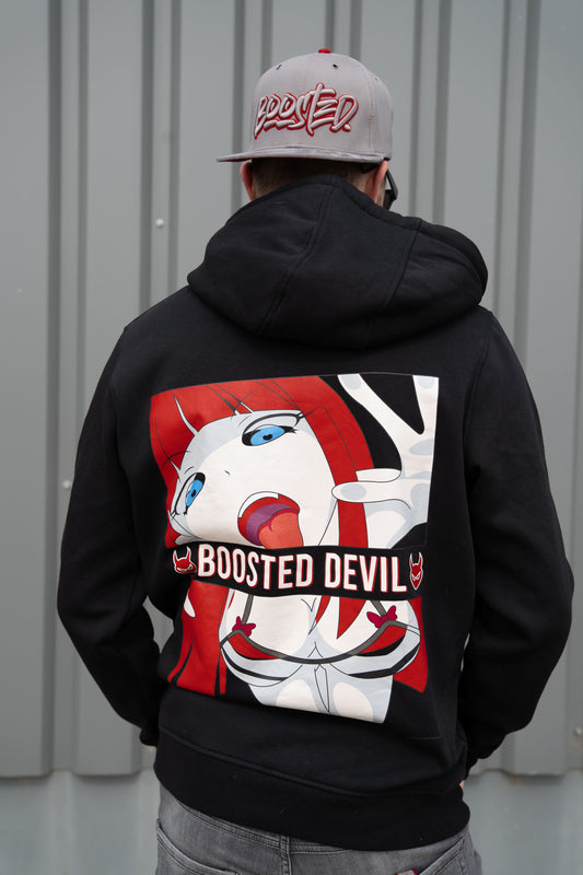 BoostedDevil Unisex Hoodie mit Kapuze "Manga-Style"| Kapuzenpullover aus Baumwolle/Polyester | Front- und Backprint