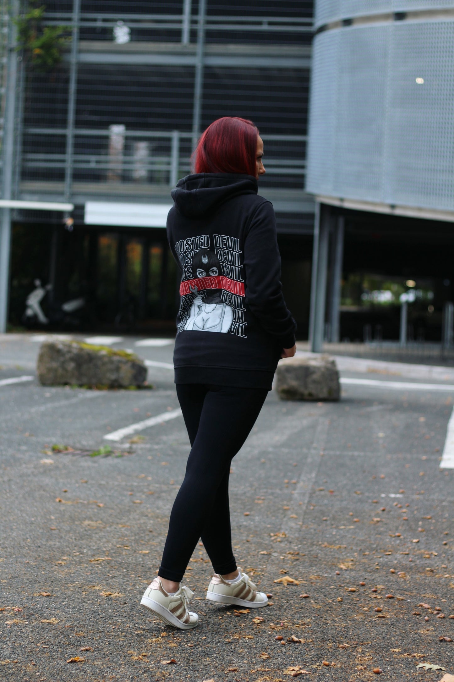 BoostedDevil Unisex Hoodie mit Kapuze " BOOSTED "| Kapuzenpullover aus Baumwolle/Polyester | Front- und Backprint