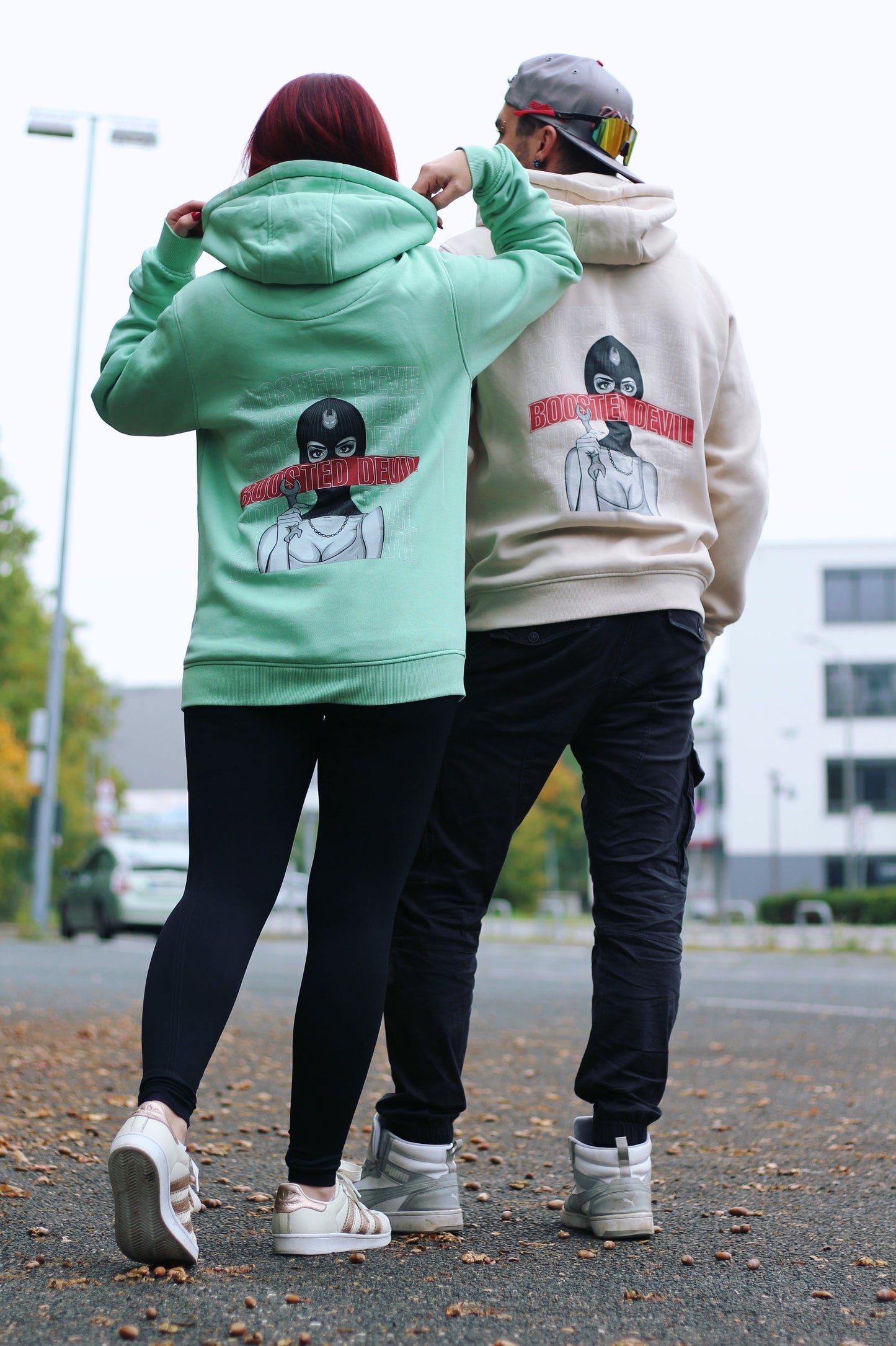 BoostedDevil Unisex Hoodie mit Kapuze " BOOSTED "| Kapuzenpullover aus Baumwolle/Polyester | Front- und Backprint