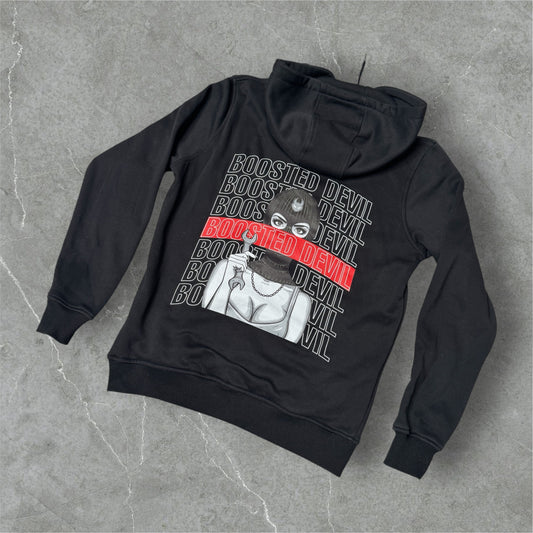 BoostedDevil Unisex Hoodie mit Kapuze " BOOSTED "| Kapuzenpullover aus Baumwolle/Polyester | Front- und Backprint