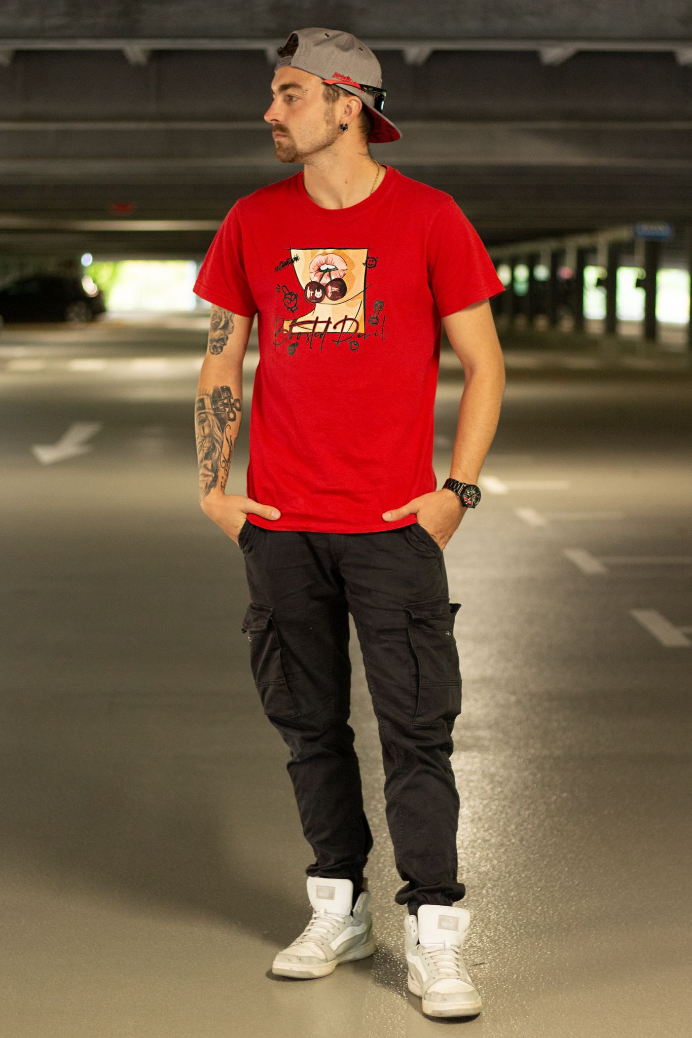 BoostedDevil T-Shirt "Cherry" | Baumwolle |  Front- und Backprint